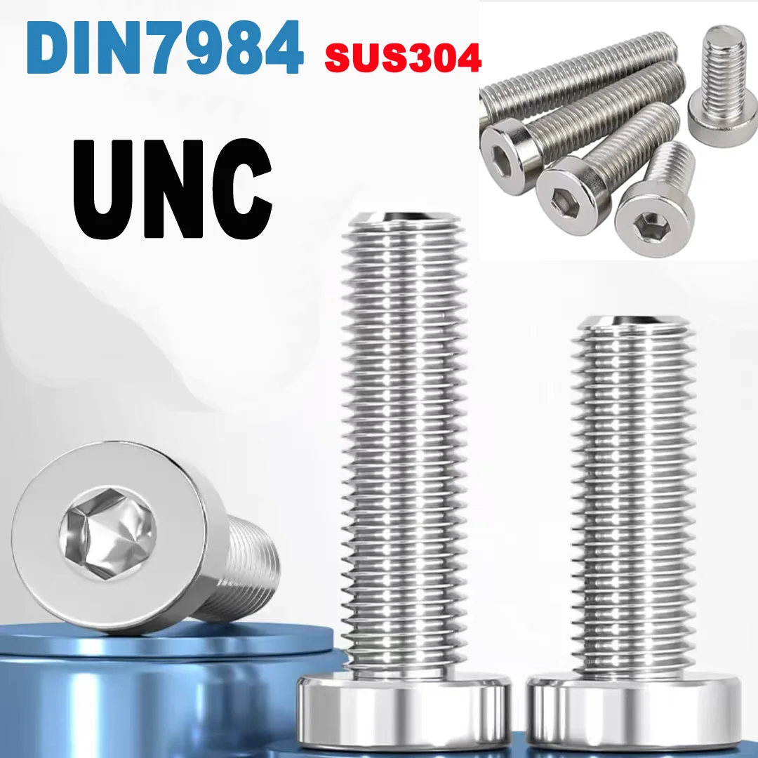 

DIN7984 Low Profile Allen Screws - SUS304 Hex Socket Thin Head 4# 6# 8# 5/16UNC Fasteners