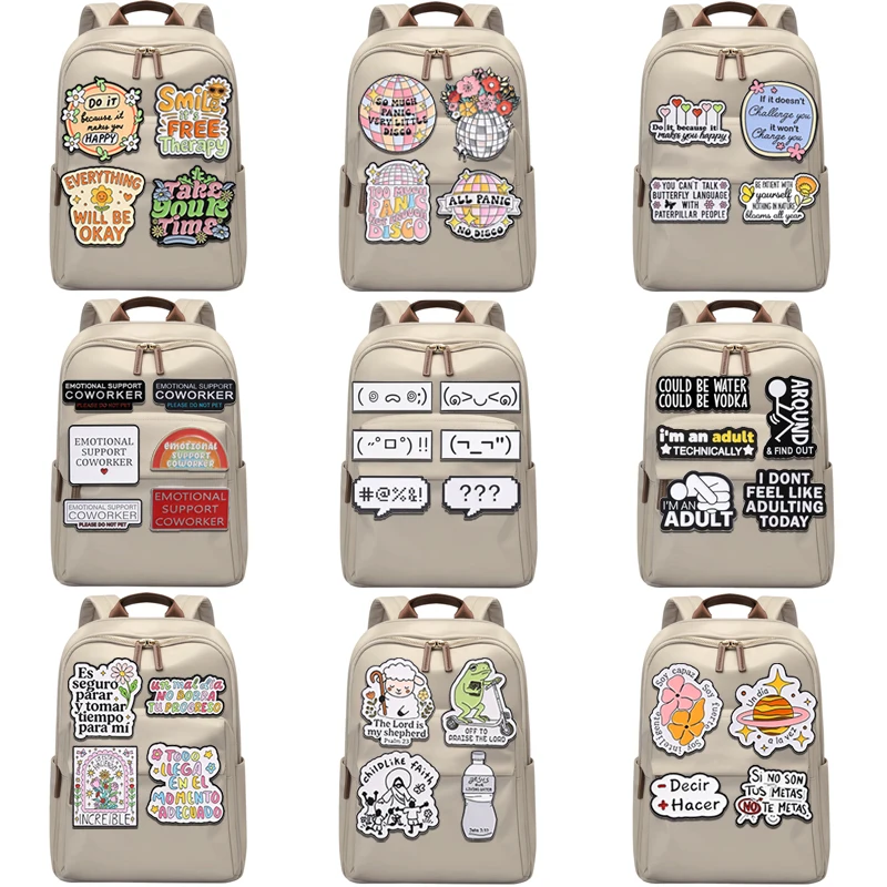 2-6pcs/set Inspirational Quotes Collection Enamel Pins Spanish Latin Satirical Sassy Phrases Jesus Christian Brooch Jewelry Gift