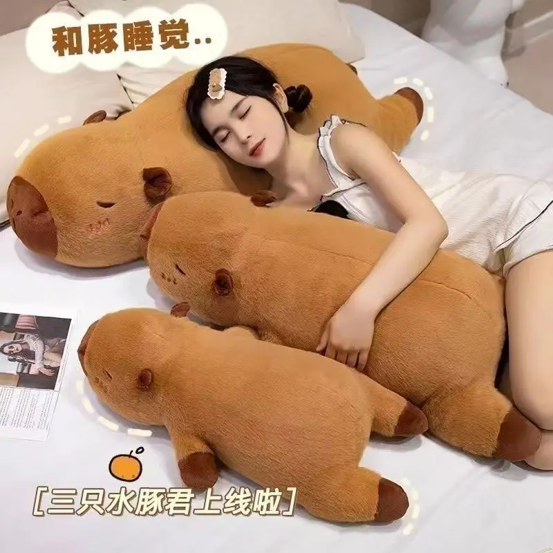 

Cute Capybara Pillow Toy For Girls Sleeping Long Plush Stuffed Animal Snuggle Buddy TV Collection