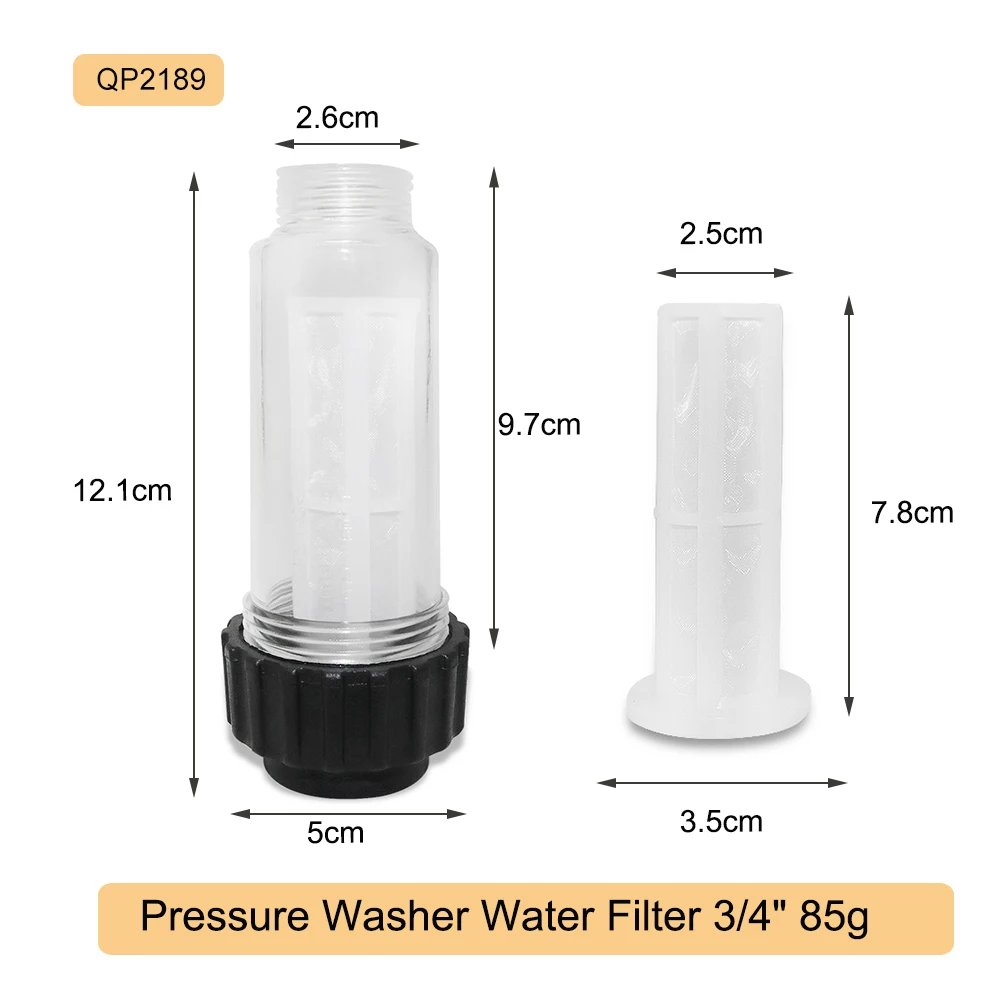 Pistola de agua de alta presión para lavado de coches, filtro de entrada de arandela de coche, 3/4\