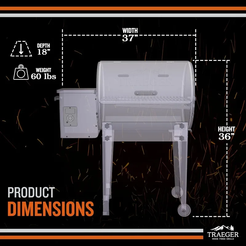 Grills TFB30KLF Tailgater 20 Portable Electric Wood Pellet Grill and Smoker – Foldable Legs, 6-in-1 Versatility, 300 sq.