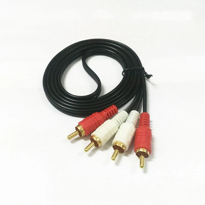 Digital Cables For DVD TV CD Sound Amplifier RCA Male To 2 RCA Male Connector Cable Dual Stereo Audio Wire Extension Cable AV