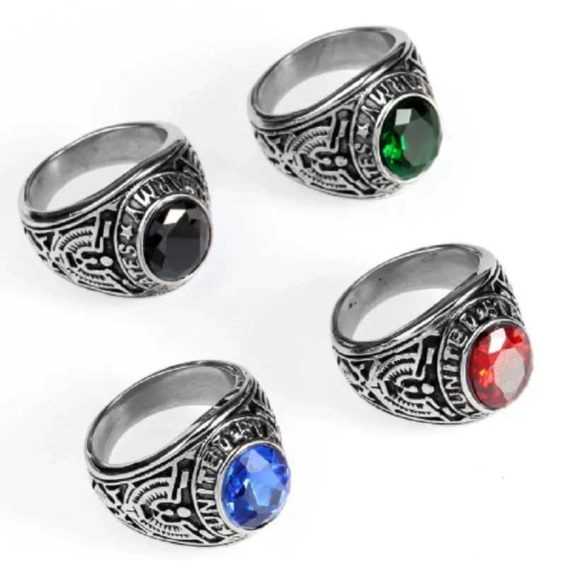 American Soldier Casting Titanium Steel Ring Commemorative Ring US Ring