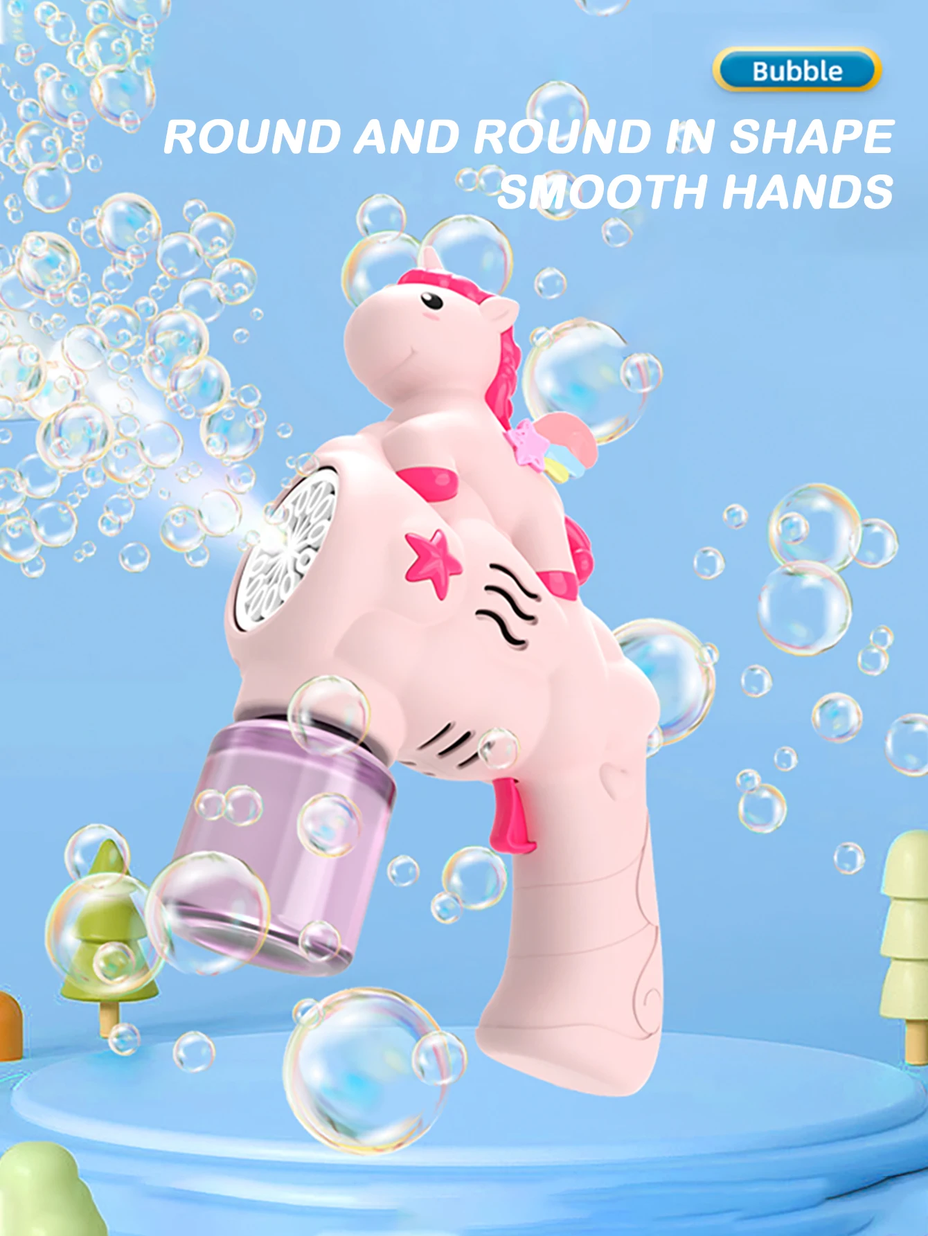 ユニコーンバブルマシン、レインボーポニー型バブルマシン、子供用屋外遊びおもちゃ、パーティーと結婚式