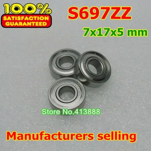 500pcs SUS440C environmental corrosion resistant stainless steel deep groove ball bearings S697ZZ 7*17*5 mm