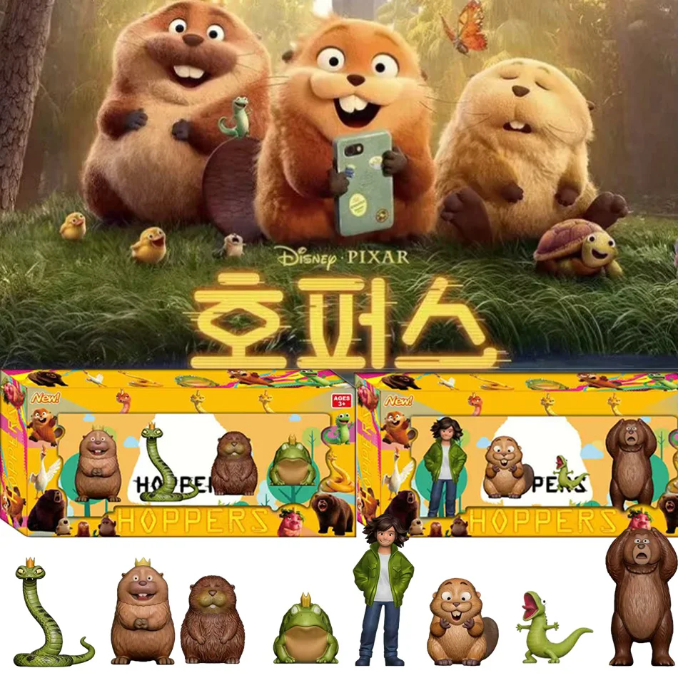 

Набор из 8 фигурок-трансформеров Pixar Hoppers Beaver: милые мультяшные ПВХ-модели, игрушки-подарки для детей