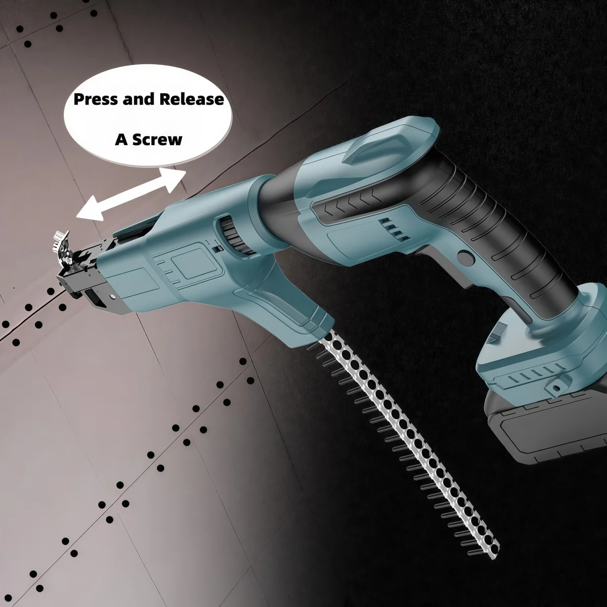 For Makita 18V Battery 5-Speed Automatic Chain Screw Brushless Nail Gun, Cordless Drywall Installation Tool For Woodworking