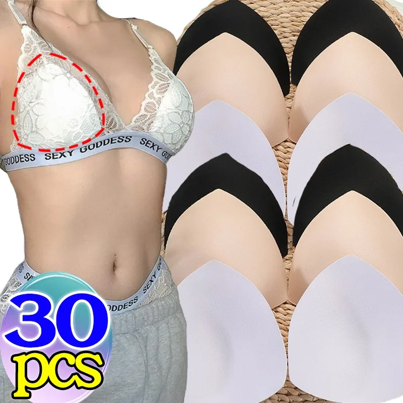 2/30Pcs Removable Triangle Sponge Bra Pads for Women Invisible Insert Swimsuit Bikini Breast Enhancers Chest Cup Pad Accessories
