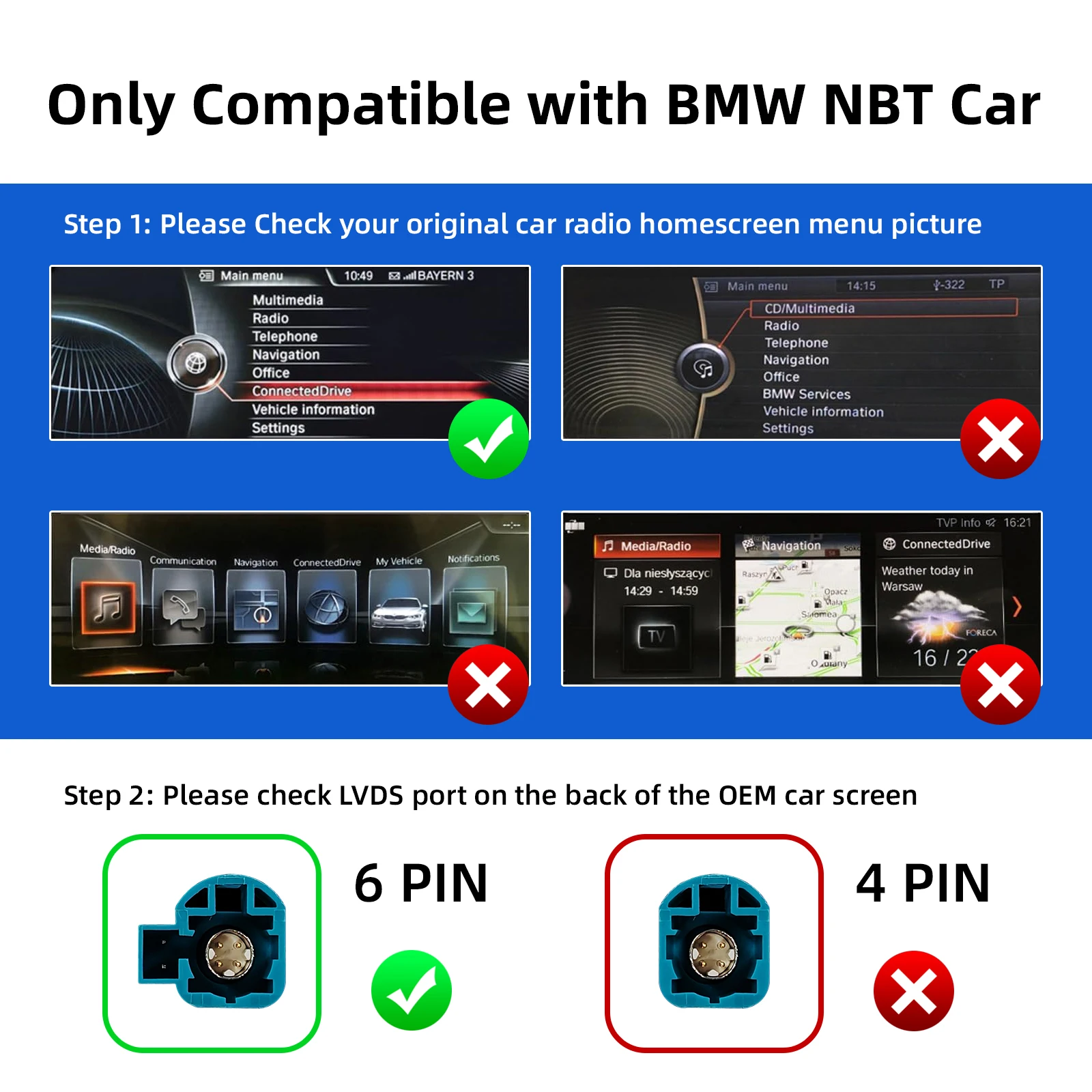 Ezonetronics Wireless CarPlay Android Auto retrofit kit decoder box for 2012-2016 BMW NBT System, 1 2 3 4 5 6 Series X3 X4 X5 X6