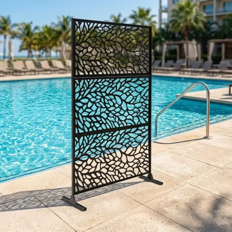 Cut Aluminum Alloy Metal Screen Room Divider Art Style Outdoor Living Room Partition Panels Outdoor Decorative Panel