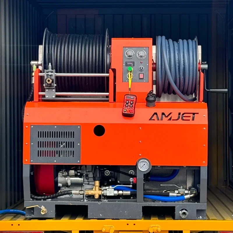 AMJET Direct Sales Sewer Injector Vehicle Mounted Integrated High-pressure Sewer 2900Psi 18gpm 36HP Cleaning Machine