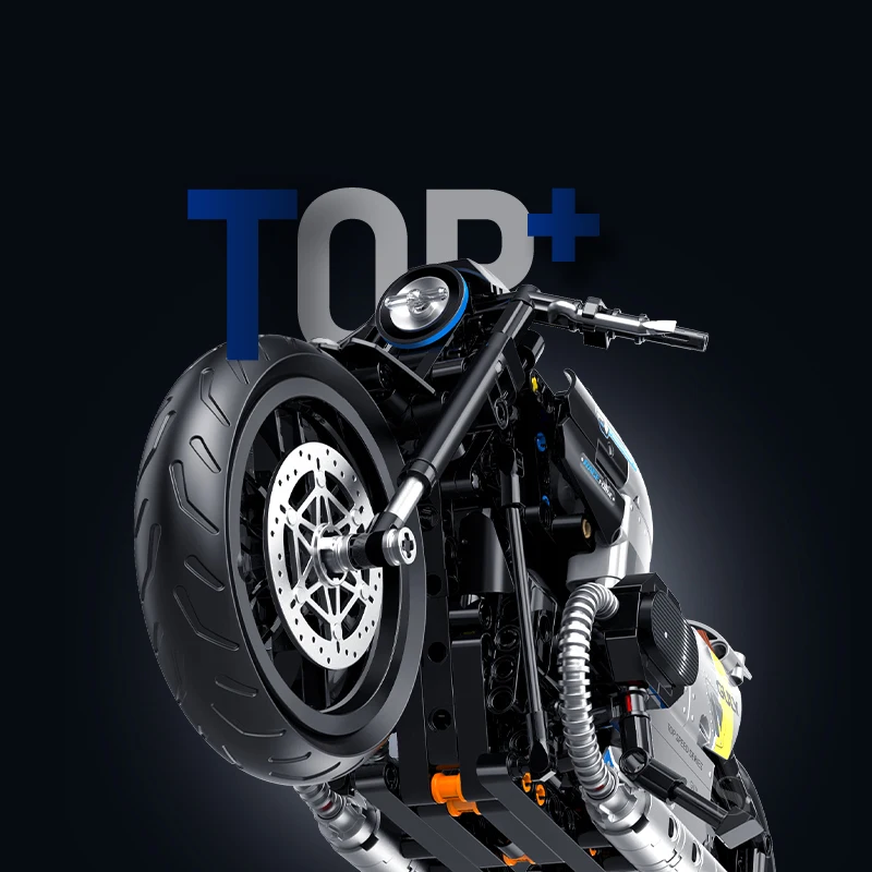 مجموعات اللبنات التقنية للدراجات النارية الكلاسيكية MOC الطوب 1:8 نموذج دراجة نارية هدايا عيد الميلاد للبنين أطفال الأطفال الكبار