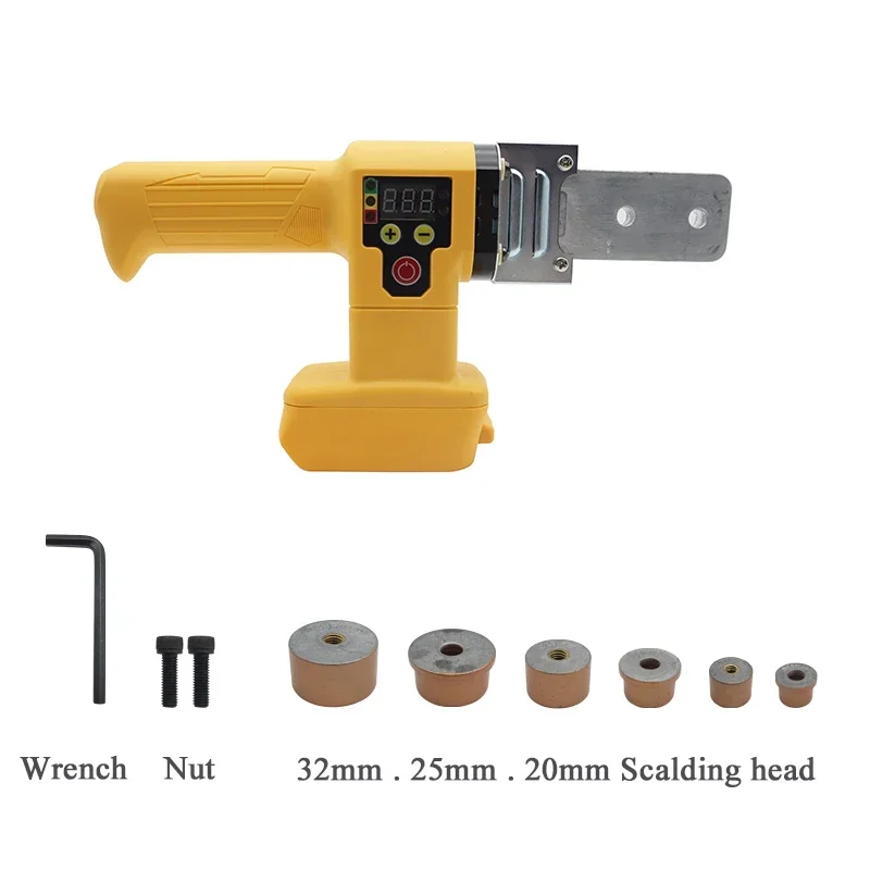 Portable Digital Display PPR Water Pipe Hot Melt Device 50mm Plastic Pipe Hot Head Welding Machine For Dewalt 18V Li-ion Battery