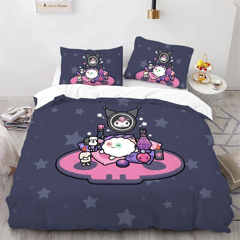 Imagem -04 - Sanrio Cartoon Duvet Cover Kuromi Olá Kitty Vários Projetos Kids Gift Meninos Meninas Bedding Grupo Single Double Size Room Decor Novo