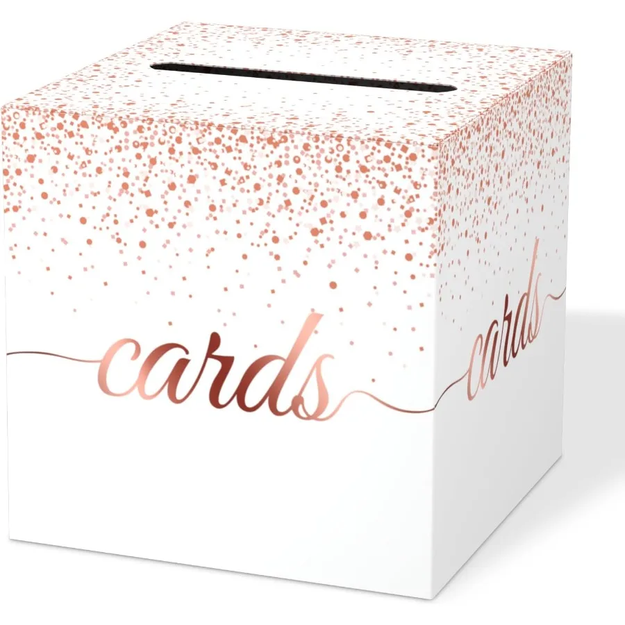 Boîte à cartes en or Rose pour anniversaire, mariage, mariée ou réception-cadeau pour bébé, anniversaire de remise de diplôme, fournitures de décoration pour fête de fiançailles M