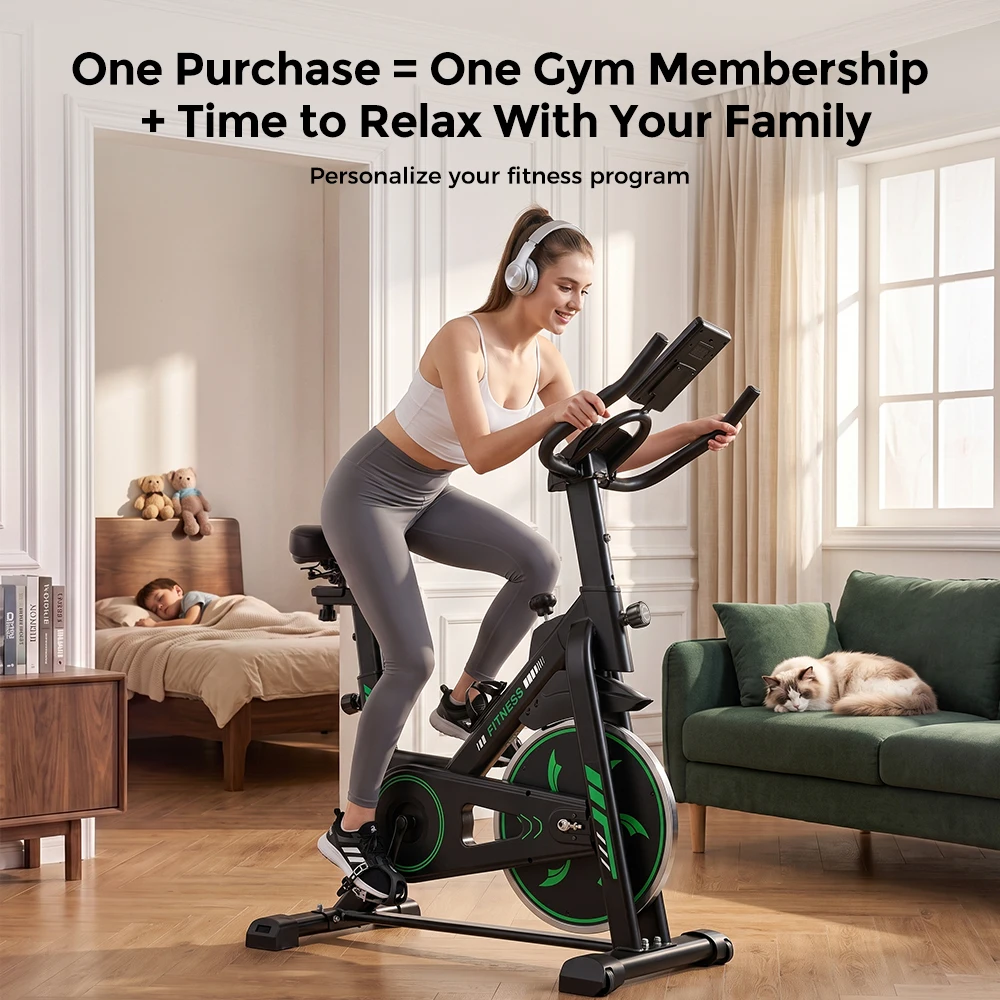 Formill DC001A & DC002A – magnetisches, stationäres Heimtrainer-Fahrrad, Indoor-Cycling-Fahrrad mit 8 kg schwerem Schwungrad, LCD-Monitor, verstellbarer Sitz und Tablet-Halterung für das Training im eigenen Fitnessraum. – Detail 25