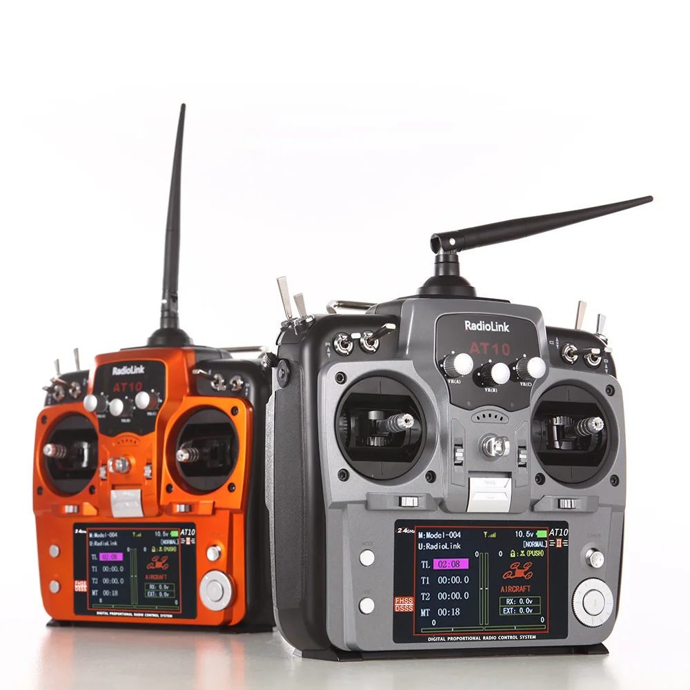 Radiolink AT10II 2.4G 12CH Transmitter with R12DS Receiver DSSS FHSS Radio Remote Control System for RC Drone Airplane