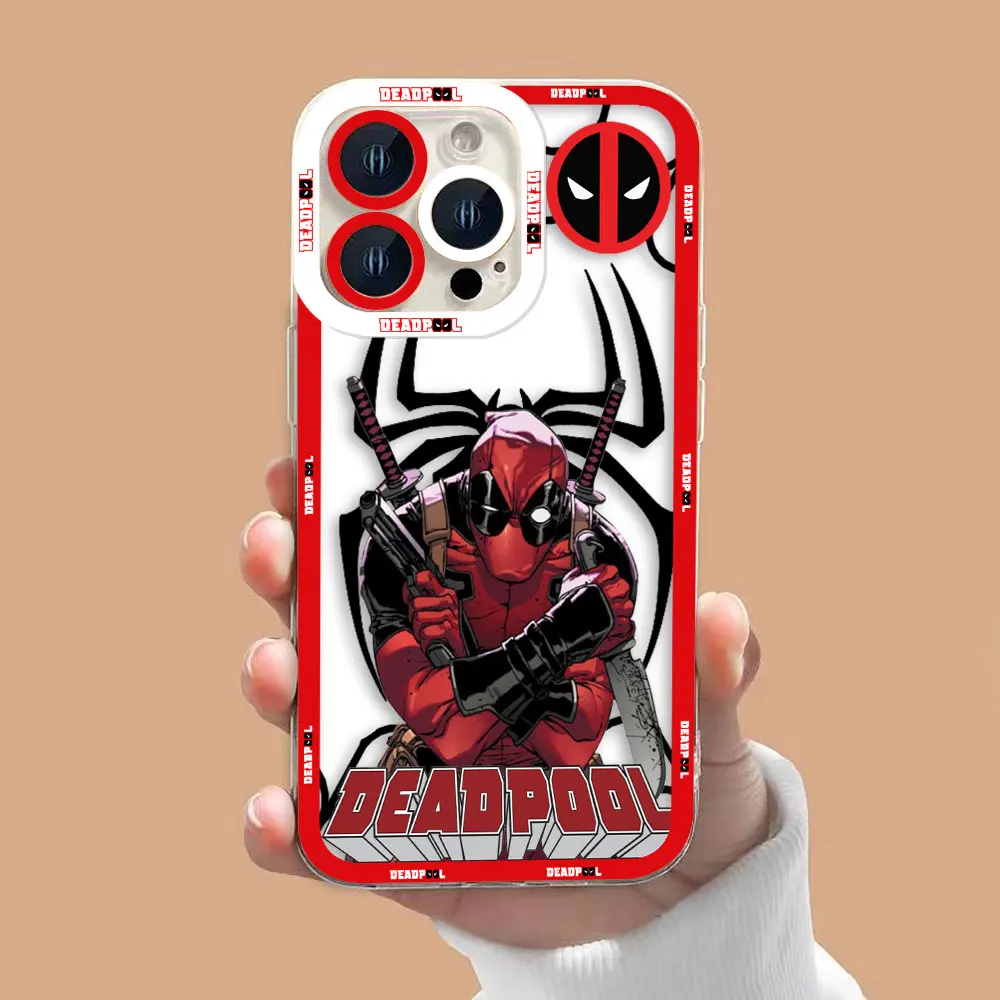 Śmieszne etui na telefon Marvel Deadpool z przezroczystego materiału dla REALME 5 6 7 7I 8 8I 9 9I 10 12 C75 C71 C67 C65 C63 C55 C53 C35 C33 C31 C30 C21Y