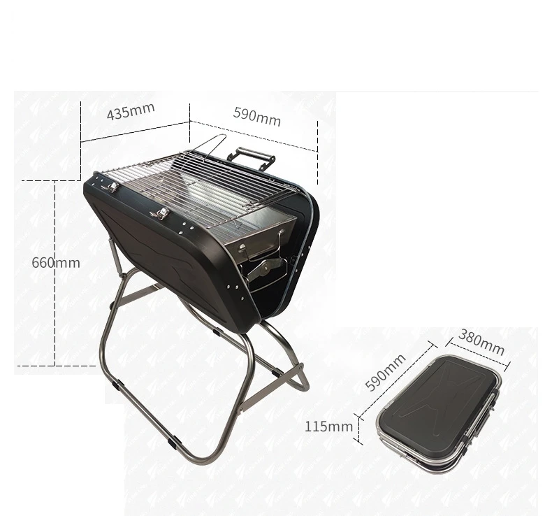 Black Color Customized Outdoor Camping Folding Storage Box Kitchen Cooking Stove