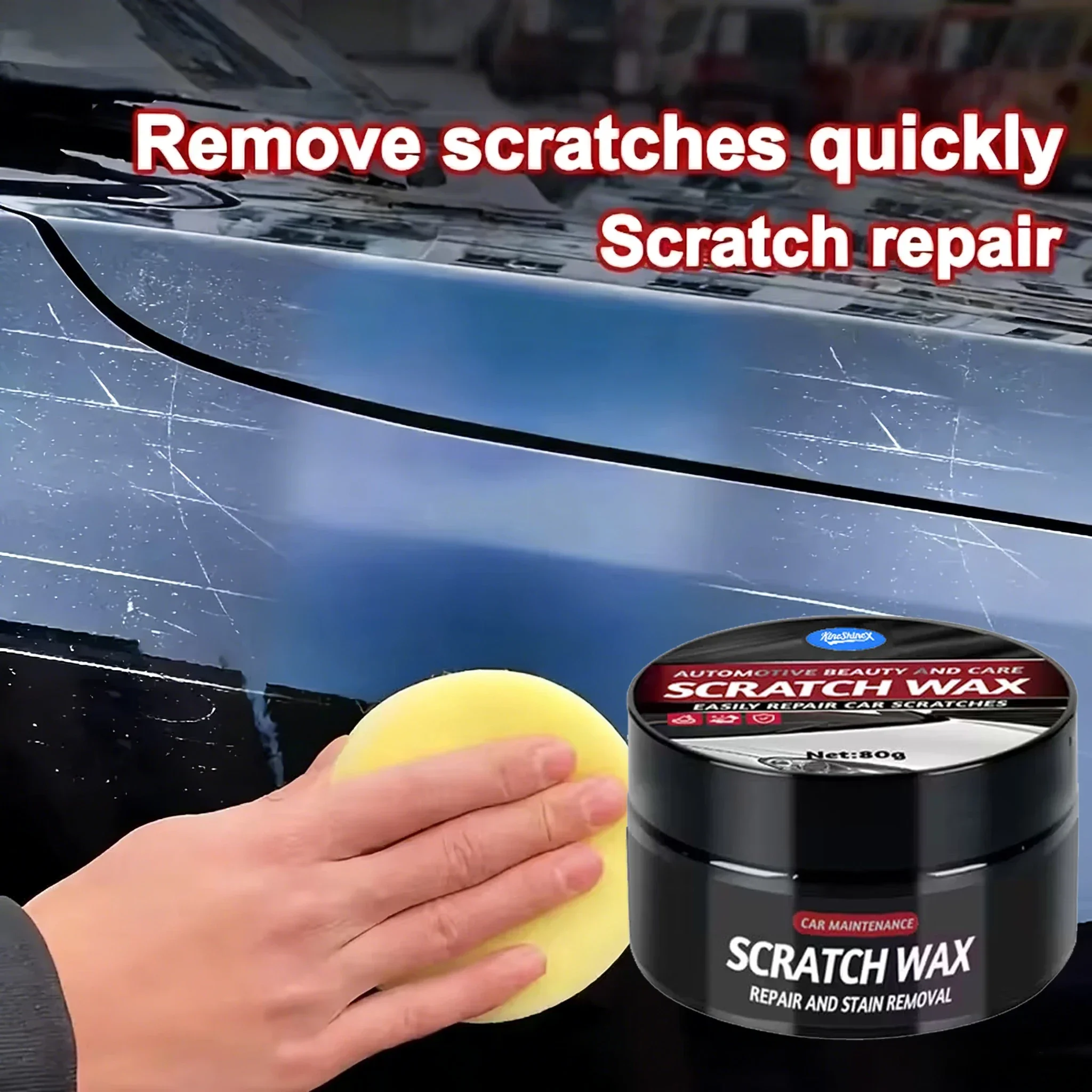 Car Scratch Repair Wax, Auto Paint Scratch Remover Polishing Paste Restore Gloss for All Car Paint Colors