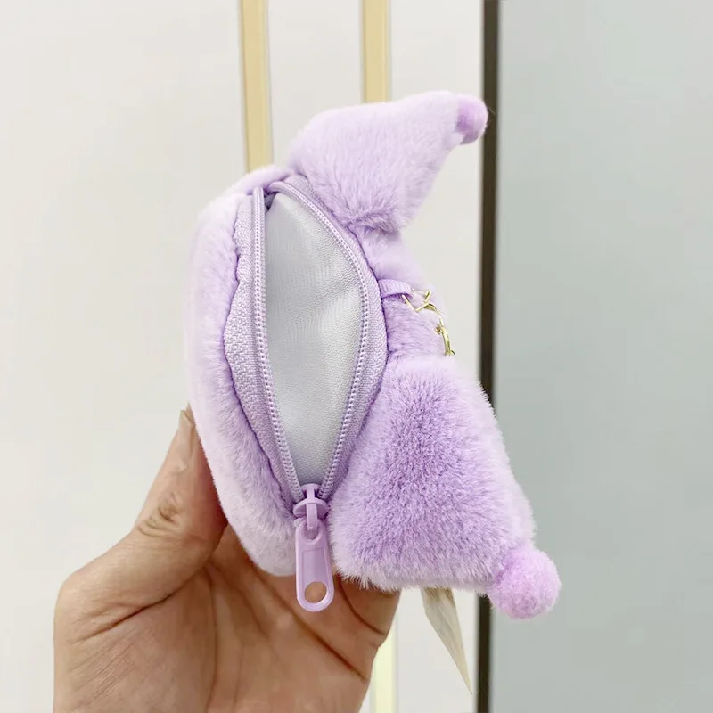 Pluszowy breloczek Sanrio, portmonetka na monety, urocza zawieszka Kulomie, mini pluszak, zabawka pluszowa.