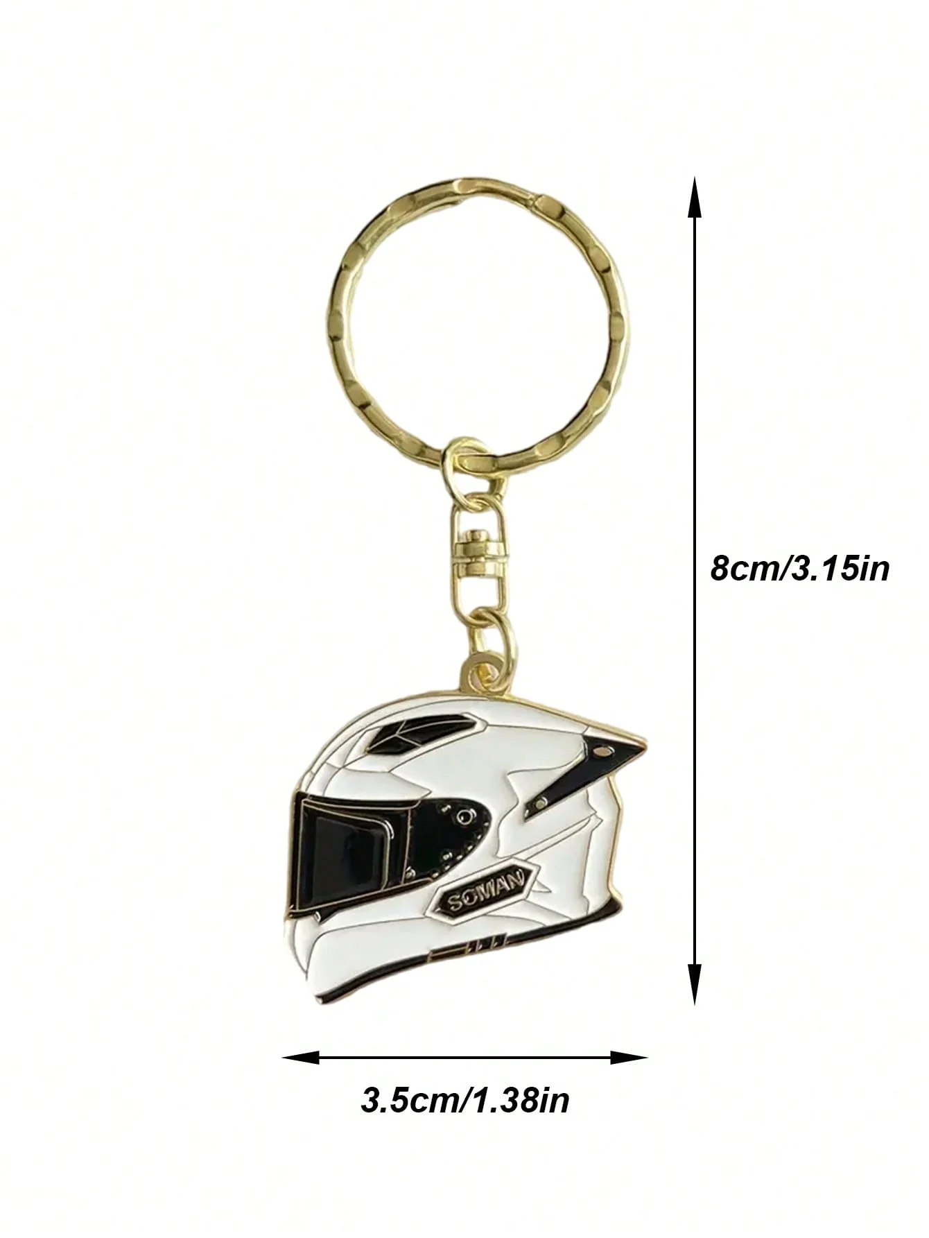 오토바이 헬멧 열쇠고리, 3D 금속 디자인, 고품질 에나멜 마감, 블랙 & 화이트 옵션, 바이커, 오토바이 애호가, 레이싱