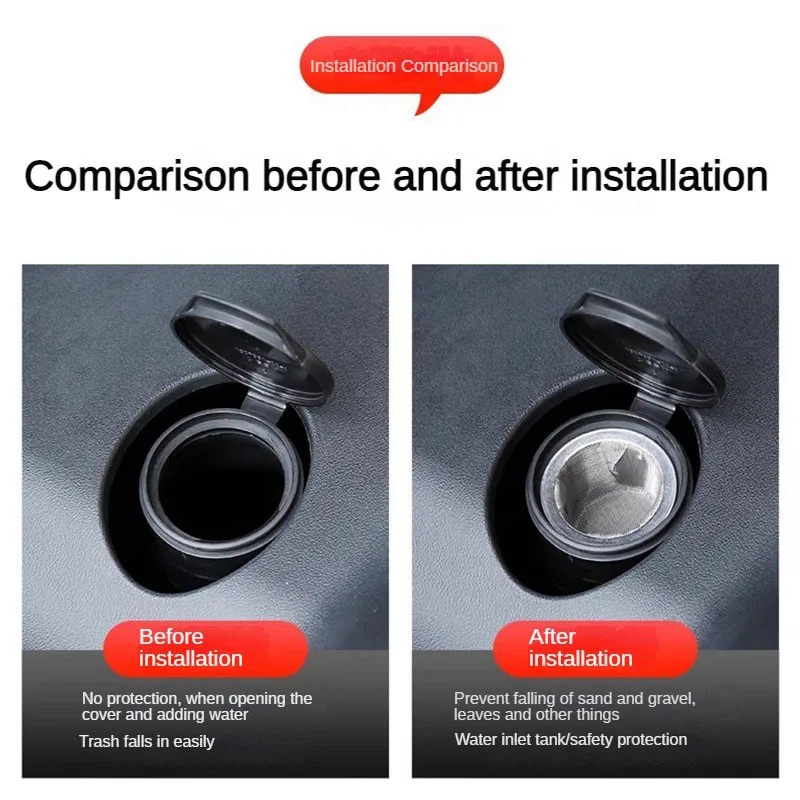 Wiper Water Filter For Tesla Model 3 Y S X YL Juniper Front Hood Metal Mesh Grille Guard Grid Insert Washer Tank Nozzle Strainer
