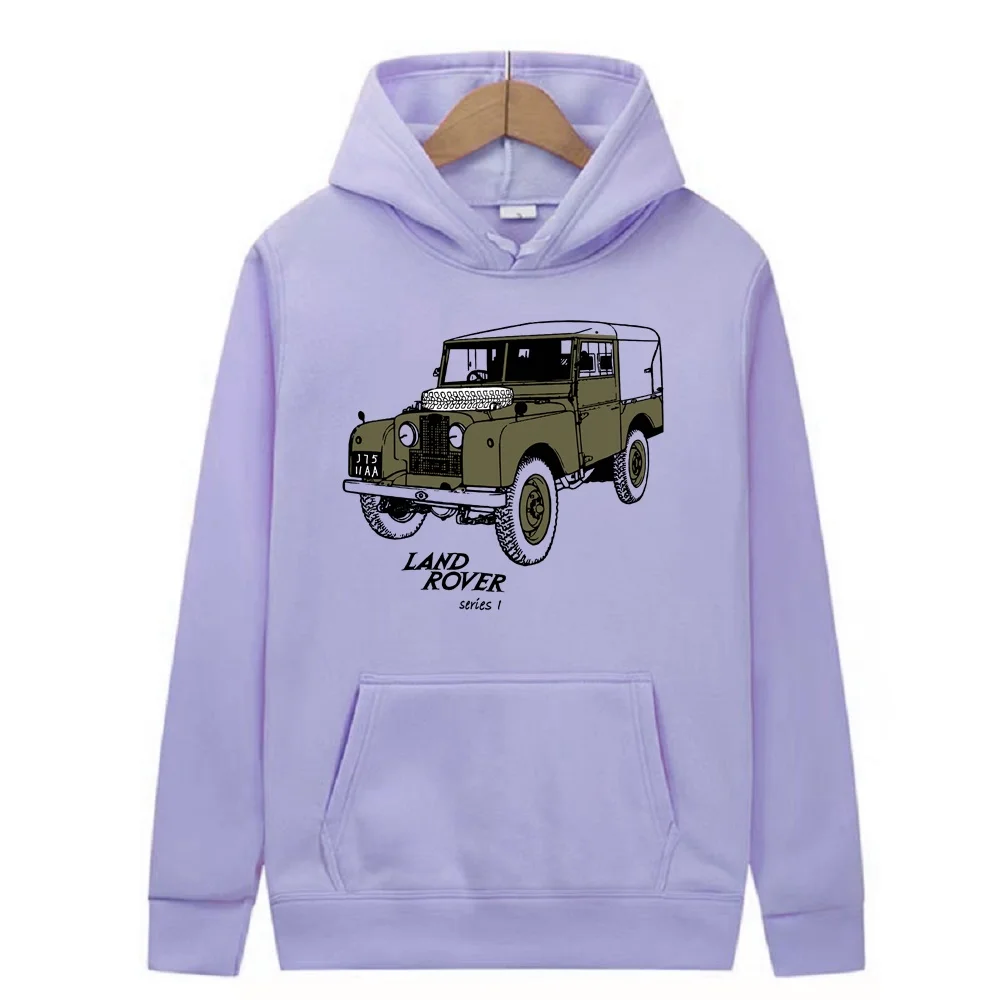 Men\'s Hoodie Wool Sweatshirt Land Cars Rover 90 Series Army Car Men Pullover Thickened Hoodie Class Sweater Sports Couple Hoodie