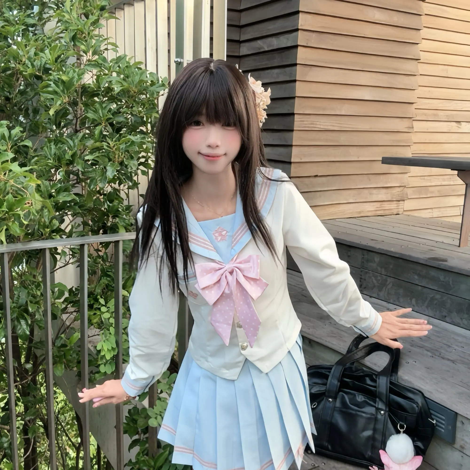2026-japanese-korean-style-light-blue-jk-sailor-uniform-long-short-sleeved-sweet-basic-style-preppy-school-uniform-set-cute