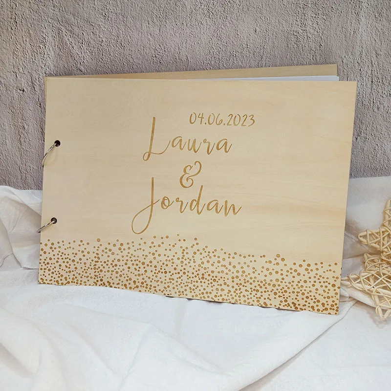 Personalized Wedding Guestbook Custom Name and Date Guest Signatures Book Vintage Rustic Wedding Decoration Wedding Favors