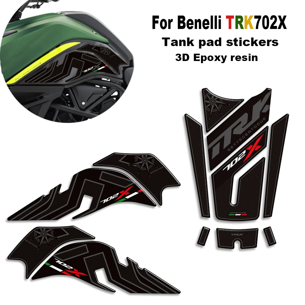 

New decoration kit Motorcycle Tank pad protective stickers decals 3D Epoxy resin For Benelli TRK 702 X 702X Adventure 2023 2024