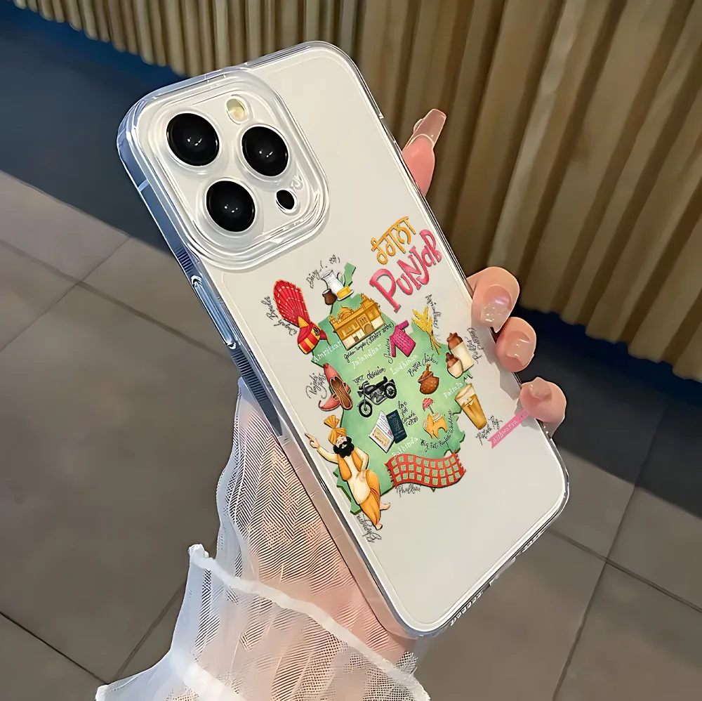 高級パンジャブ地図デザインのXiaomi Mi 14 13 12 11 10 10T 14T Poco X6 F5 F4 X7 X4 X3 NFC Lite GT Pro 4G 5G対応クリアTPUスマホケース