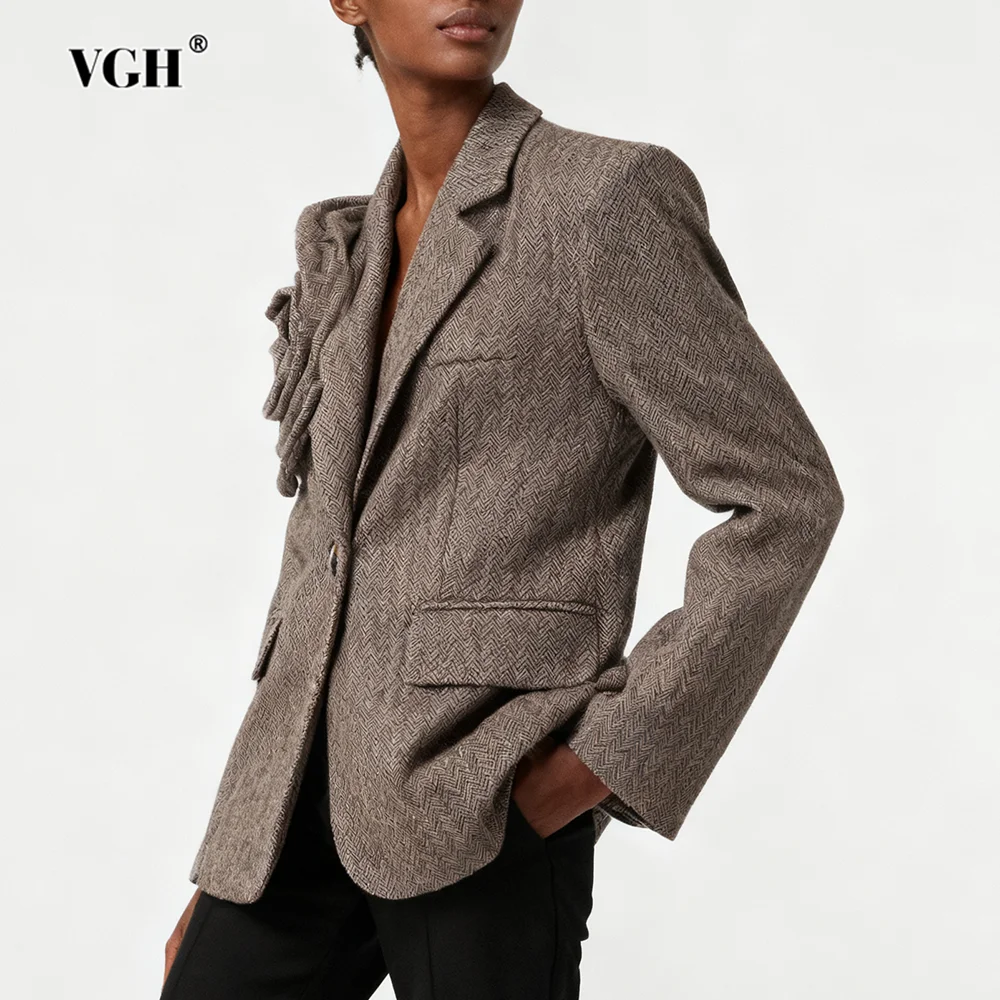 VGH مزاجه تقسم يزين الصلبة الحلل للنساء التلبيب كم طويل الخريف التخسيس سترة غير رسمية الإناث الاسلوب المناسب