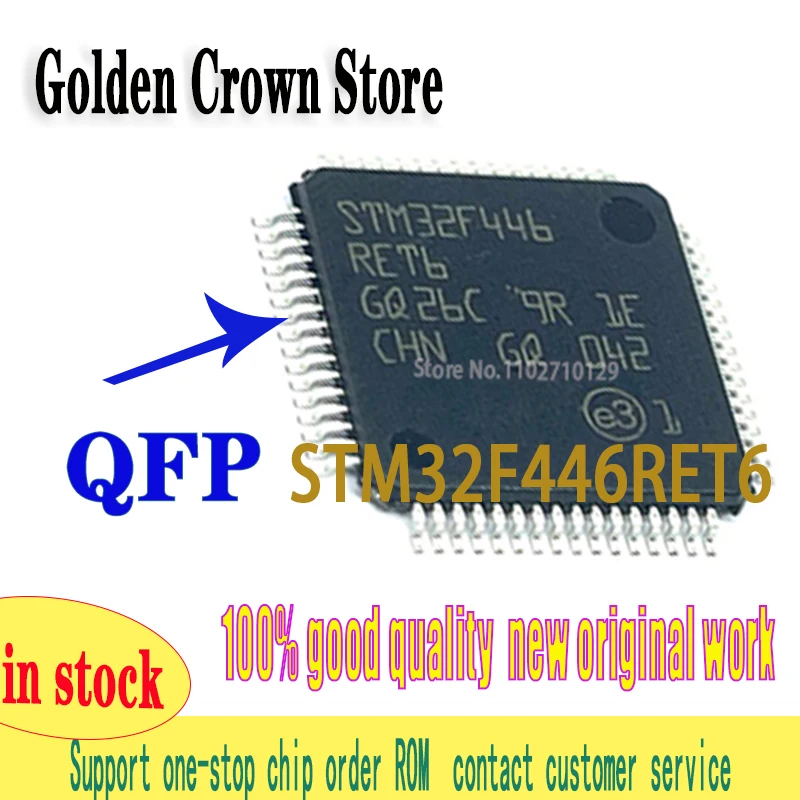 stm32f446ret6  STM32 F446RET6 QFP-64 5PCS/lot  LQFP-64 STM32F446RET6 work New original In Stock