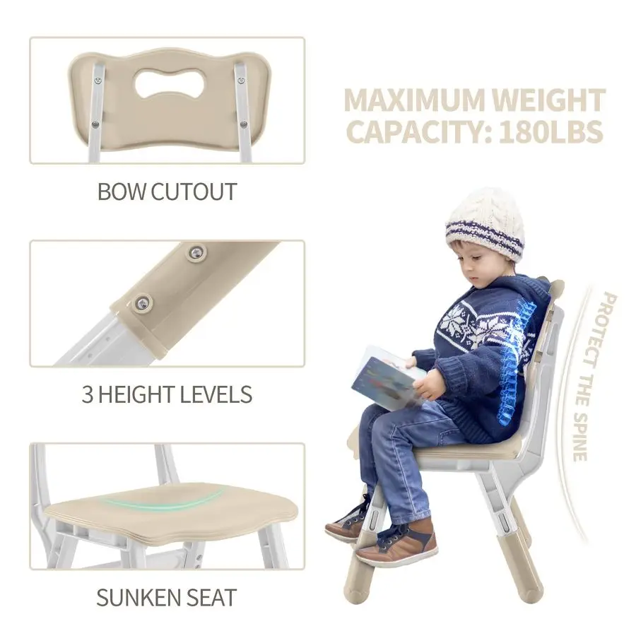 Table and Chairs Set for 4, 47.2L x 23.6W Kids Study Table and Chair Set, HeightAdjustable, Graffiti Desktop, Children Activity