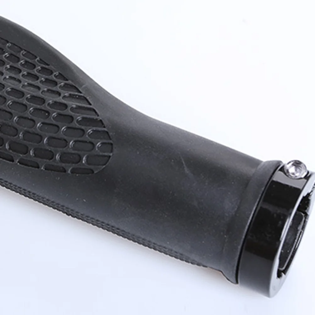 

Black Rubber Cover Handlebar Grips Anti-Slip Durable Aluminum Alloy Lock Sleeve For Mountain Bike Bicycle Cycling