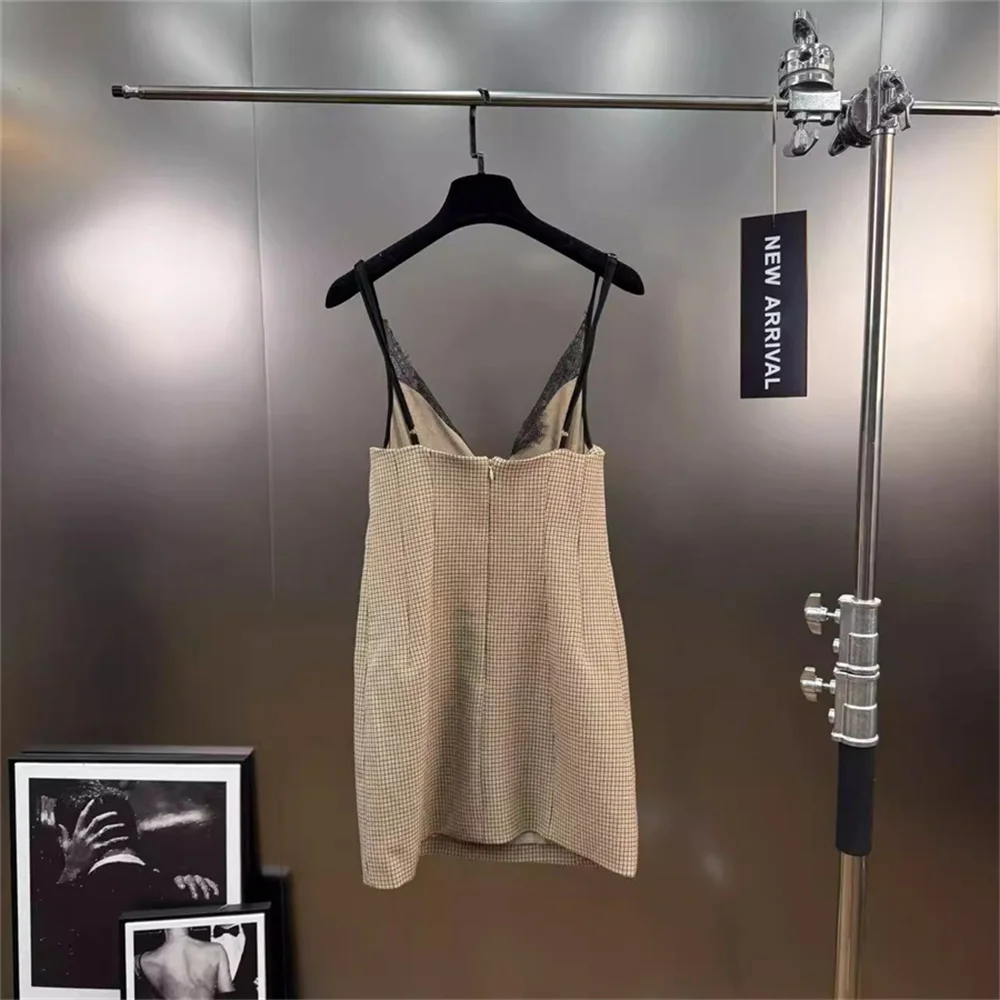 فستان نسائي صيفي بحمالات لعام 2025، لوحة شبكية، مشد، مثير، فستان نسائي، Y2K موضة جديدة، جودة عالية، حمالة صدر فستان الحفلات #2