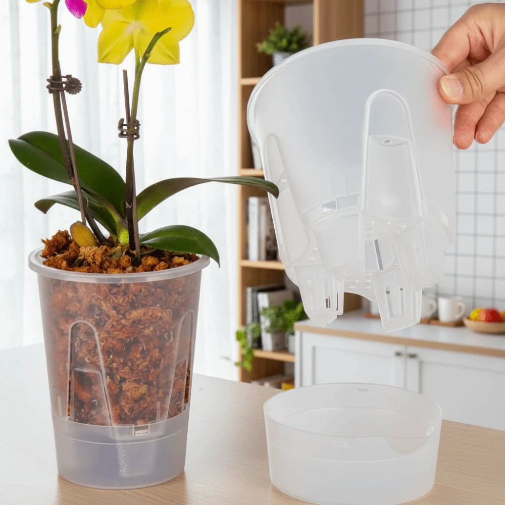 Plastic Self Absorbing Flowerpot Water Storage Tall Drain Holes Hydroponic Flowerpot Thickened Large Capacity