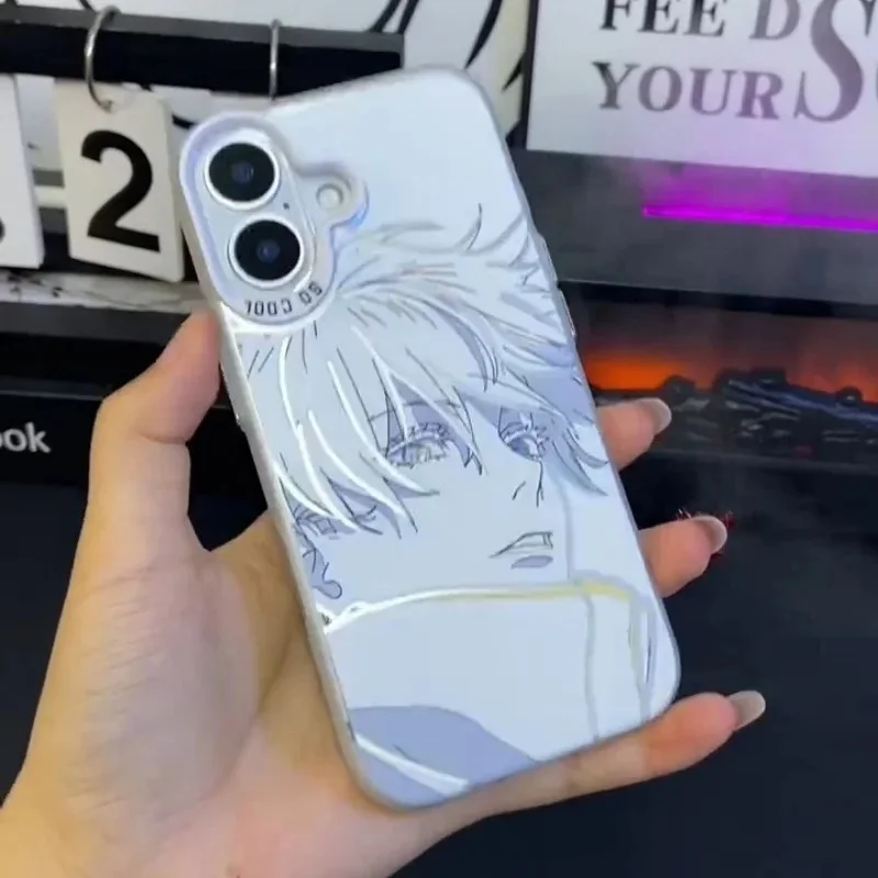 

3D Anime Jujutsus Gojo Satoru Phone Case for iPhone 16 15 14 13 12 11 17 Pro Max Plus mini Handsome guy Kaisens shockproof Cover