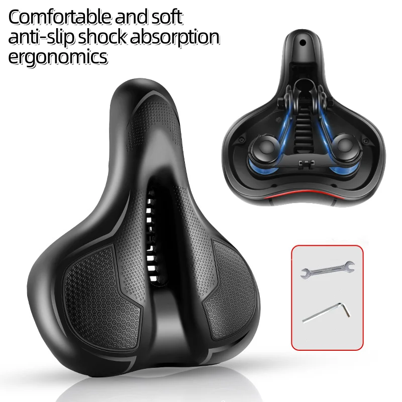 Unissex sela de bicicleta à prova de choque confortável almofada grande bunda tela oca assento ventilado para ciclismo mtb bicicleta estrada
