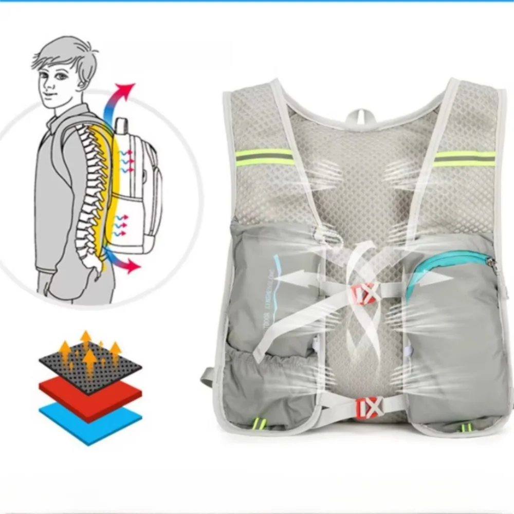 

Unisex Nylon Outdoor Climbing Backpack Ultra-light Safety Reflective Cycling Daypack Waterproof Breathable Hydration Backpack