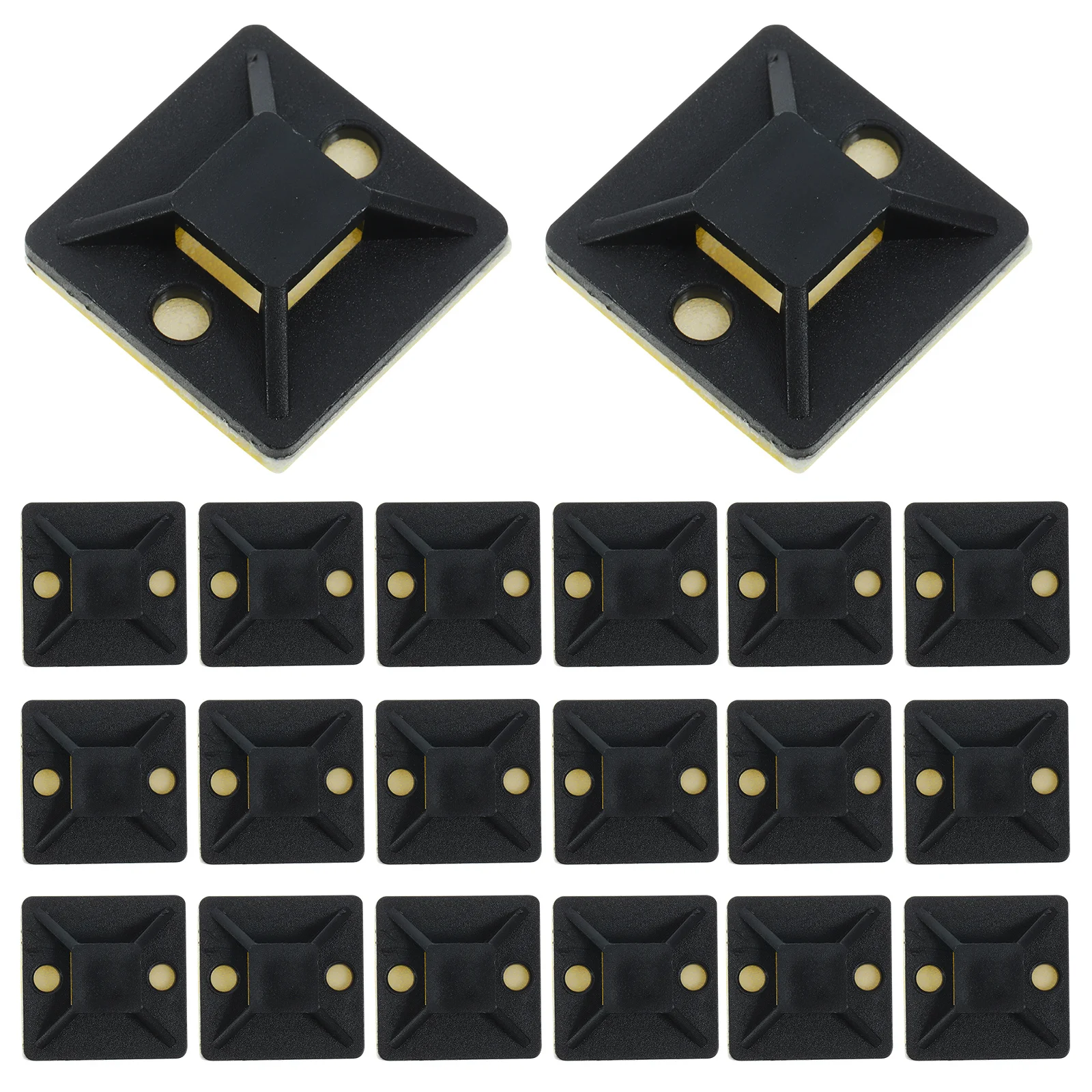 

100Pcs Cable Tie Mounts Adhesive-Backed Zip Tie Anchors Small Compact Size Fits Most Ties Wire Management Solutions Office Home