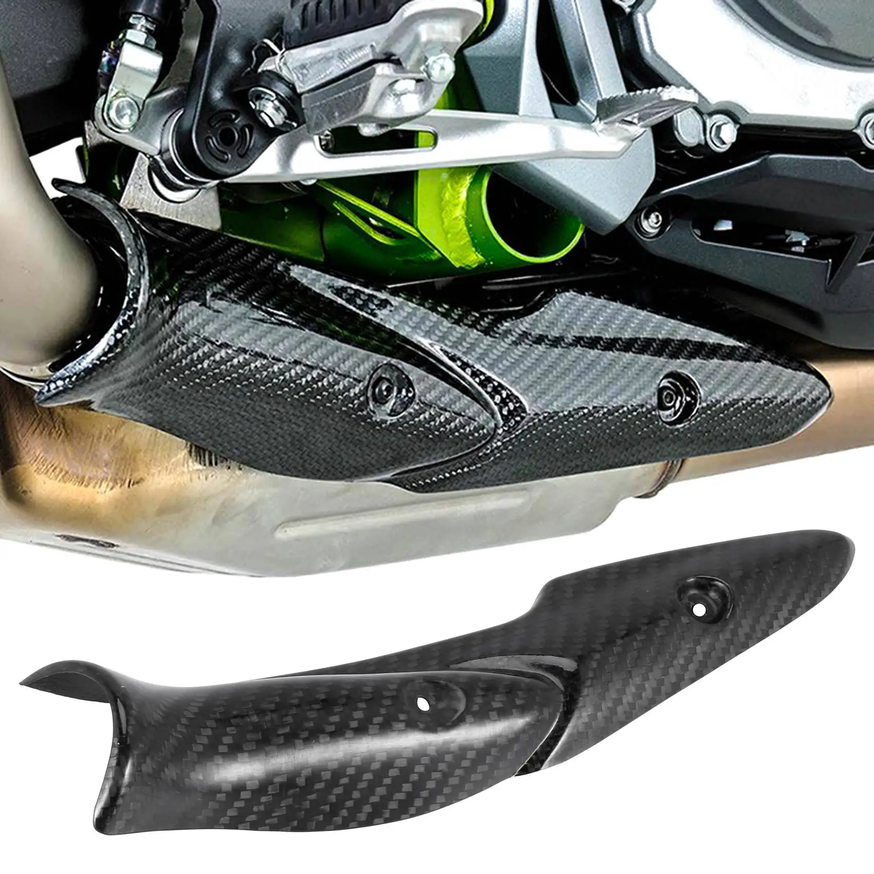 For Kawasaki Z900 2017-2019 Motorcycle Exhaust System Middle Link Pipe Carbon Fiber Heat Shield Cover Guard Anti-Scalding Shell