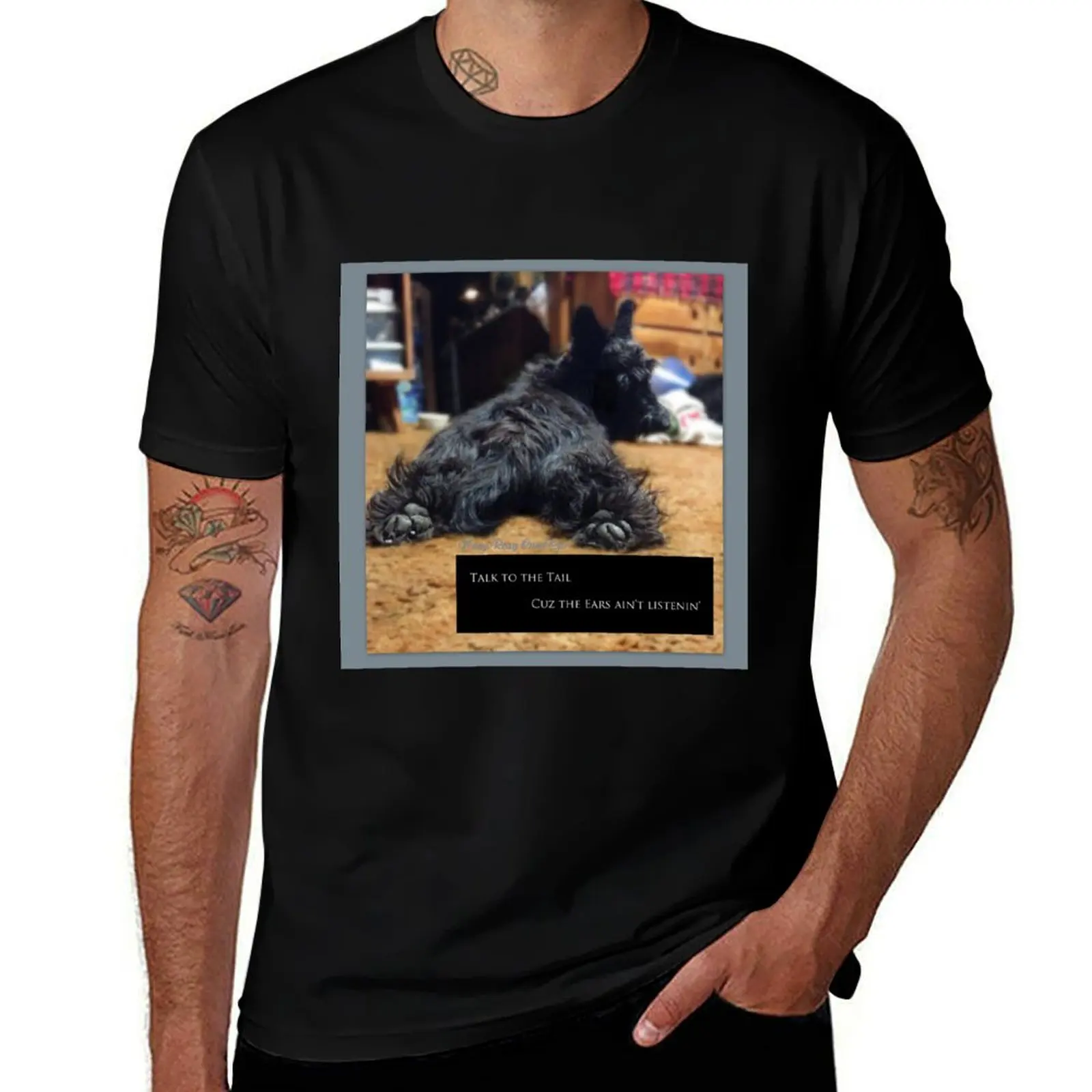 Talk to the Tail T-Shirt Simple Line Art Print Tee T-Shirt