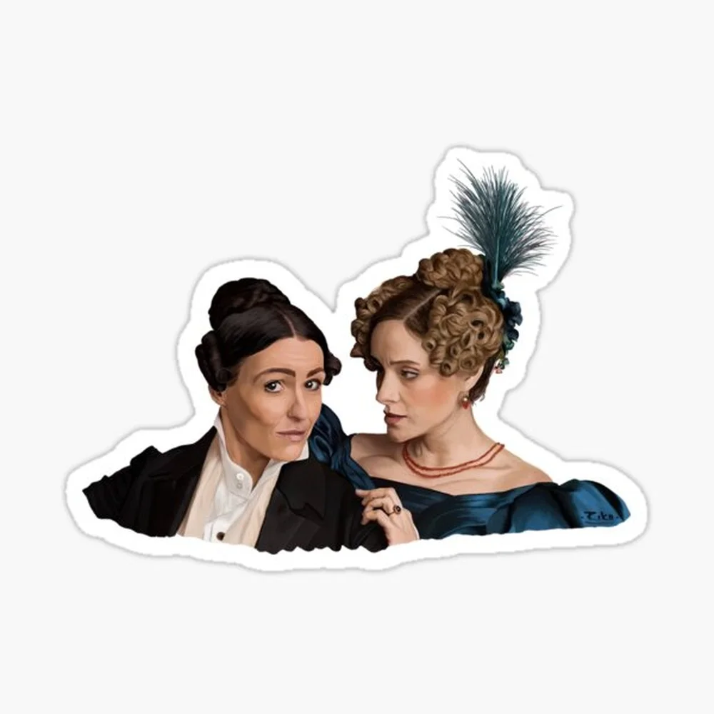 Anne Lister and Ann Walker  Sticker for Laptop Decor Bedroom Car Cute Cartoon Art Fashionable Public Suitcase
