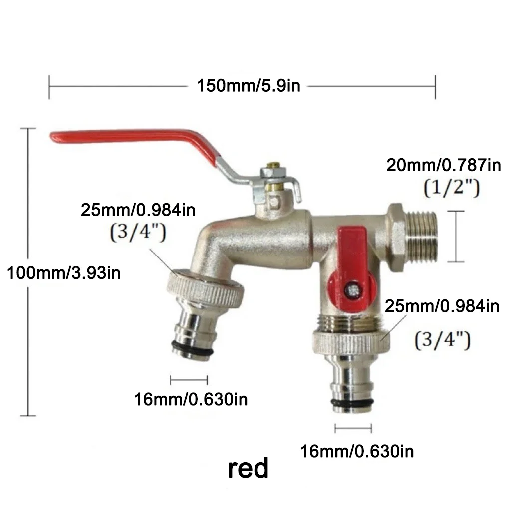 

Садовый кран из цинкового сплава 1/2 дюйма с внешней и внутренней резьбой, с рукояткой для легкого открывания/закрывания, шаровой кран для подачи воды