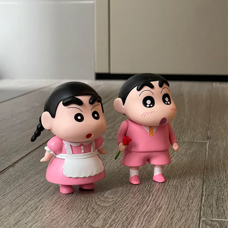 Couple Crayon Shin-Chan Figure Desktop Ornament Creative Decoration Living Room Tv Cabinet New Home Housewarming Decoration Gift