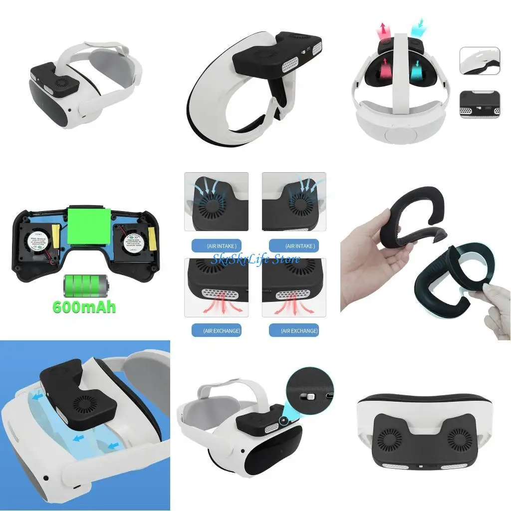 헤드셋용 김서림 방지 냉각 팬 배터리 이미지