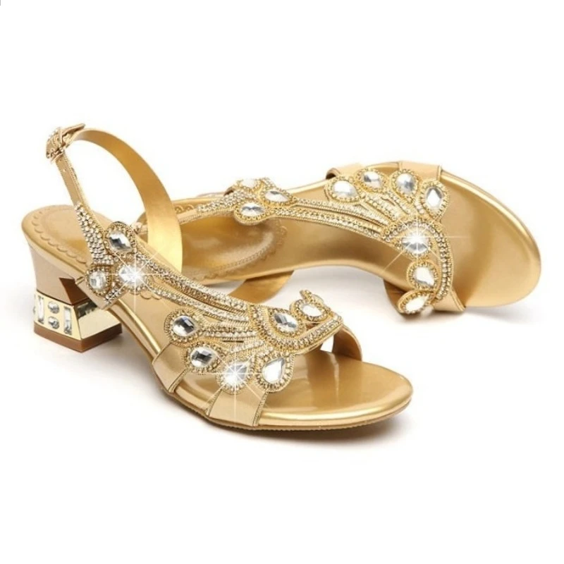 

Luxury Shiny Crystal Rhinestone Womens High Heel Sandals Comfort New Summer Elegant Footwear Perfect for Wedding Banquet Dating