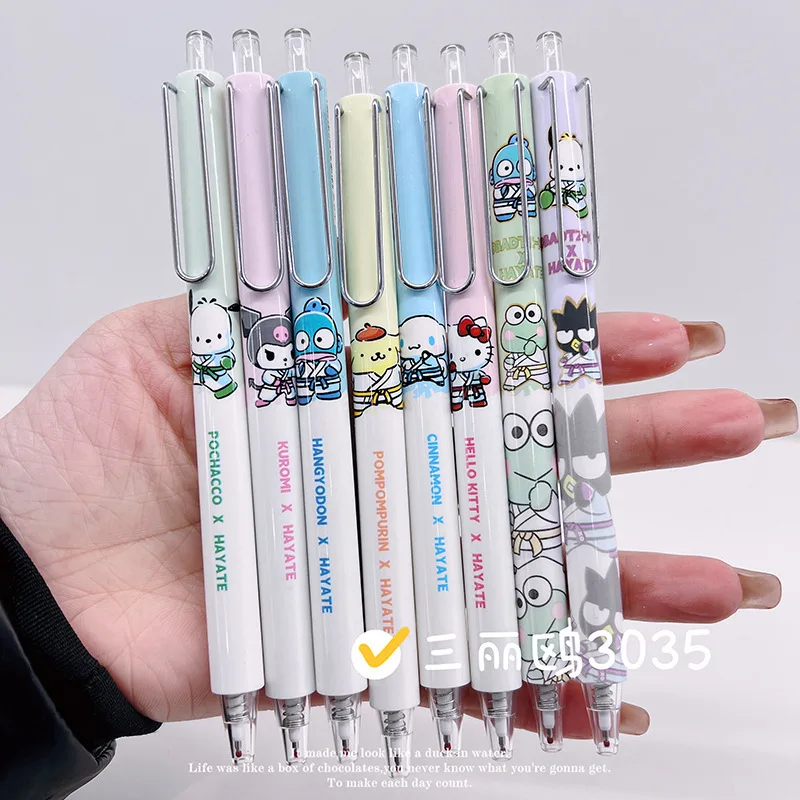 24pcs/lot Sanrio Penguin Press Gel Pen Kawaii Pochacco 0.5mm Black Ink Neutral Pens Promotional Gift Office School Supplies